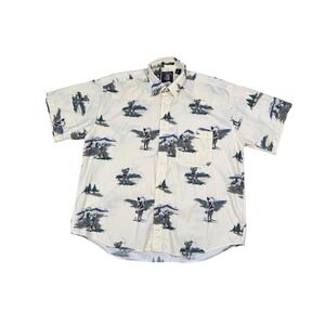 Salty Dog Men's XL Golf Shirt Button Up‎ Short Sleeve Novelty Print